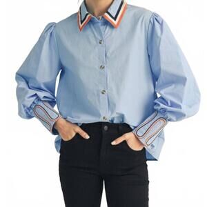 NEW JODIFL joyful embroidered blouse in blue